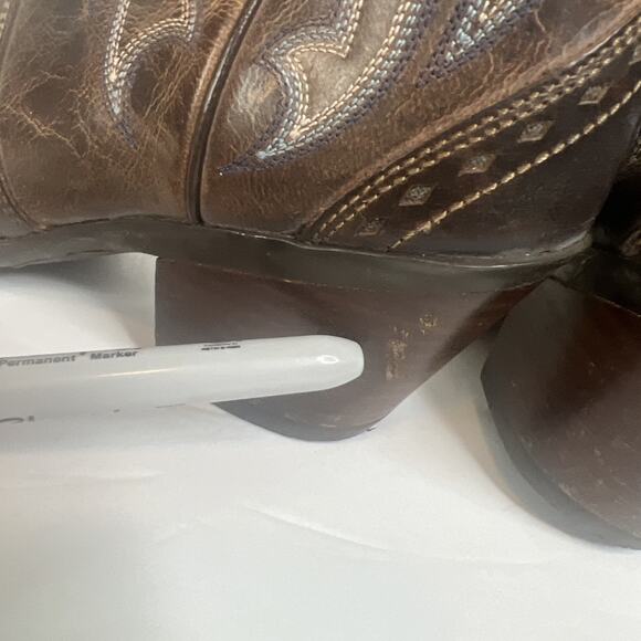 Rustic Western Leather Ankle Boots - Picture 11 of 12